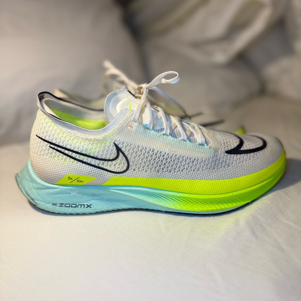 Nike White and Lime Green ZoomX Shoes